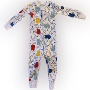 Hanna Andersson Organic Cotton Zip-up Pajamas - White Miffy